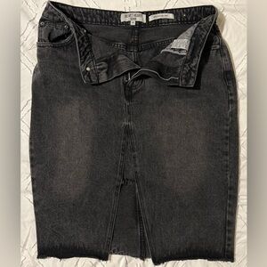 Black denim midi skirt size 30
